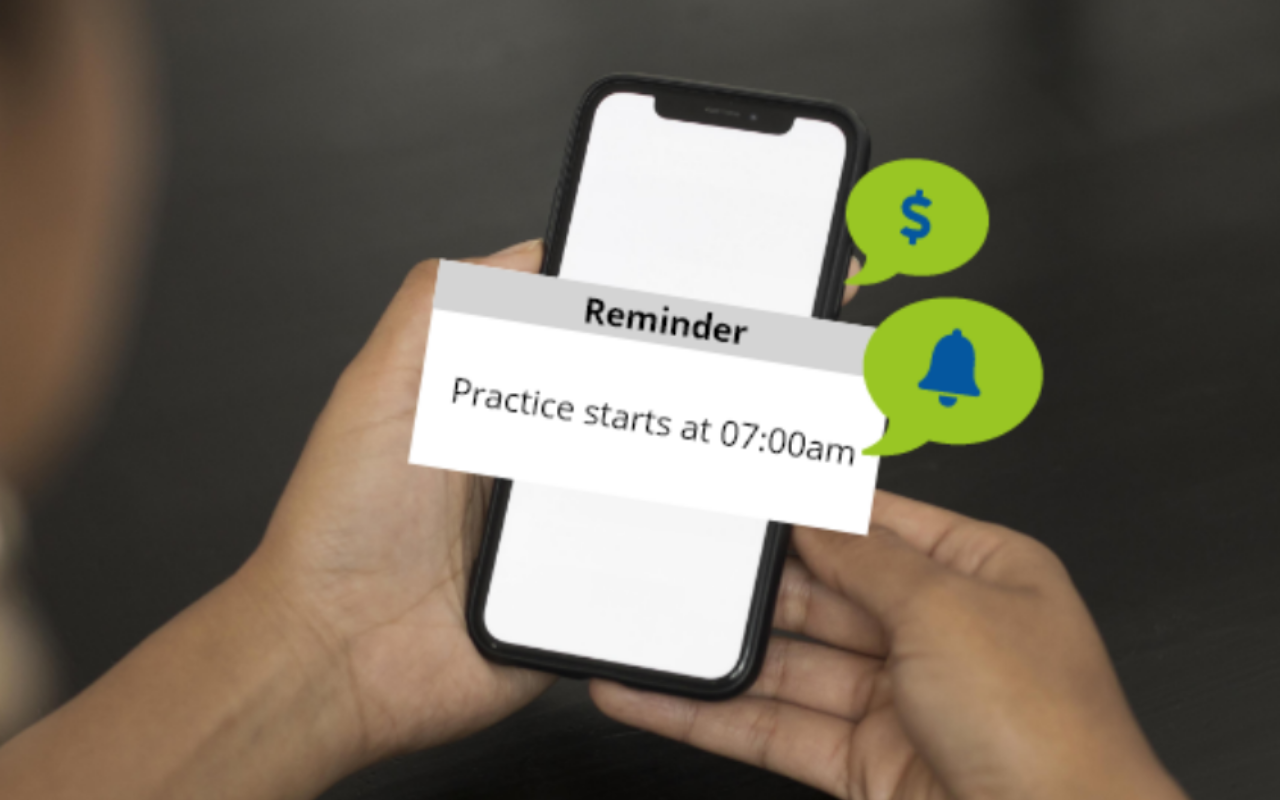 Group texting app with automated reminders and notifications