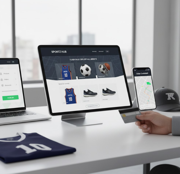 Launch Sports Shop and ECommerce Hub for Sports Merchandise.