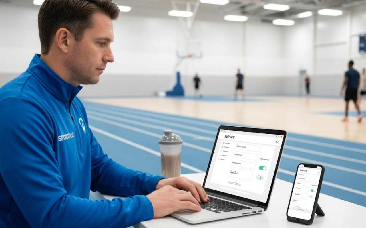 compose surveys with custom form fields, waivers, and signature capture